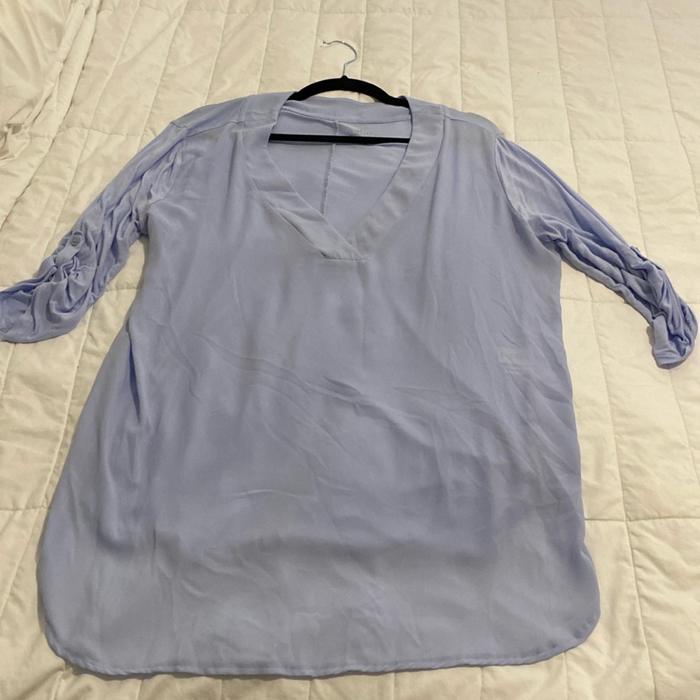 Soho v-neck 3/4 sleeve shirt, blue, XL